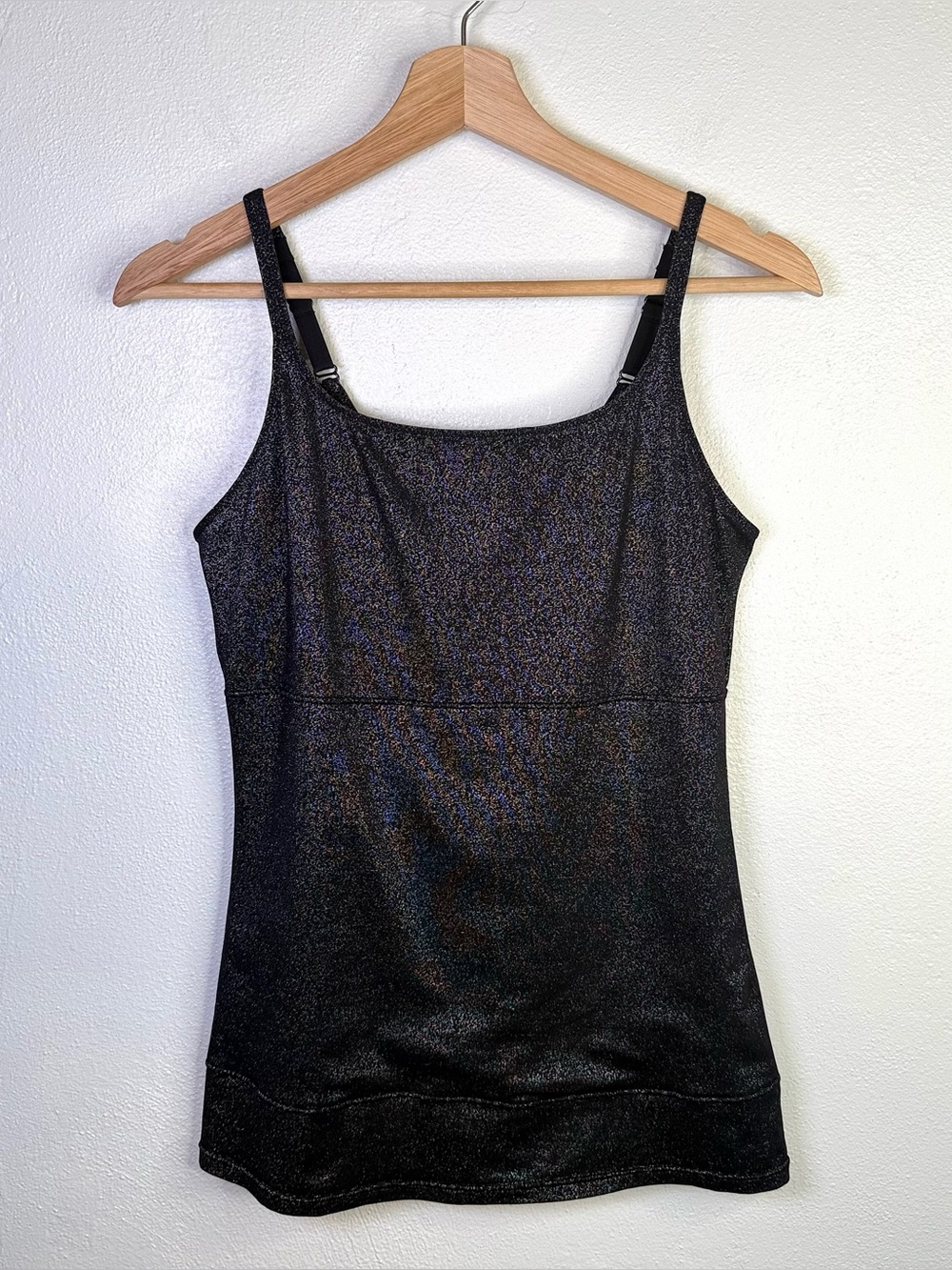 Flexees by Maidenform Women's XL Black Shimmer Firm Control Camisole Shaper